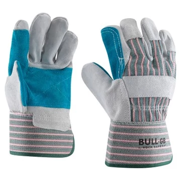Marha hasíték tenyerű kesztyű, türkiz tenyérfolttal, B vastagság