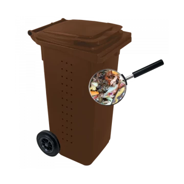 Komposzt BIO kuka 120 L BARNA kerekes