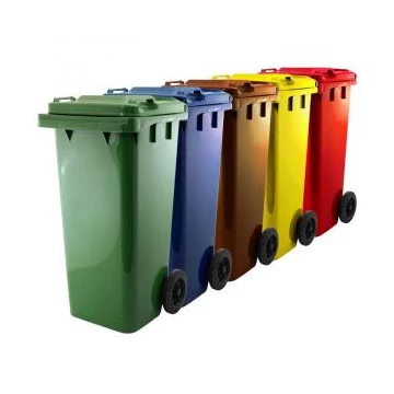 Háztartási kuka 120 L Sárga, Kék, Zöld,Barna,Piros színben kerekes